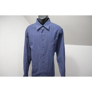 Bugatchi Uomo Dress Shirt Classic Fit Purple Plaid Button Up Mens Sz 2XL XXL